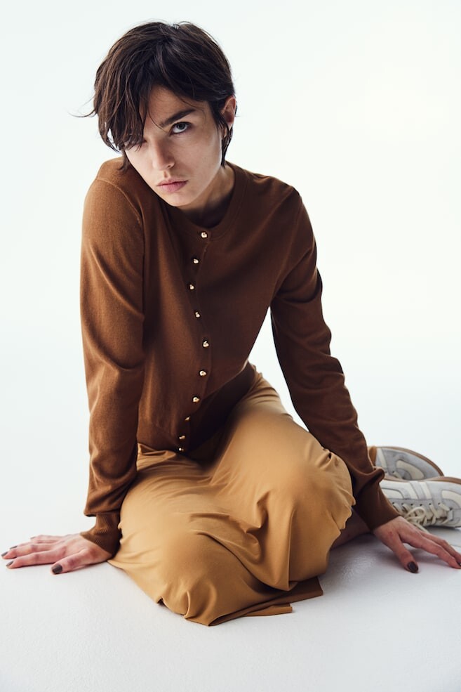 

Вязаный кардиган H&M, коричневый