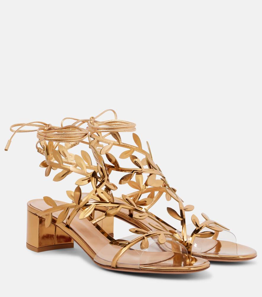 Флавия сандалии из зеркальной кожи Gianvito Rossi, Trasp+Mekong