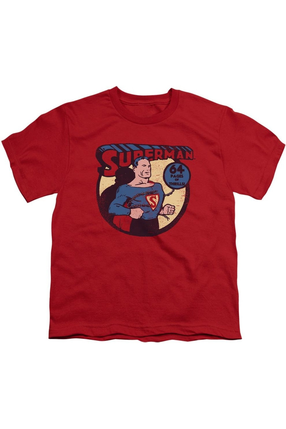 

Футболка с коротким рукавом DC Comics Superman 64 для детей Gildan, красный