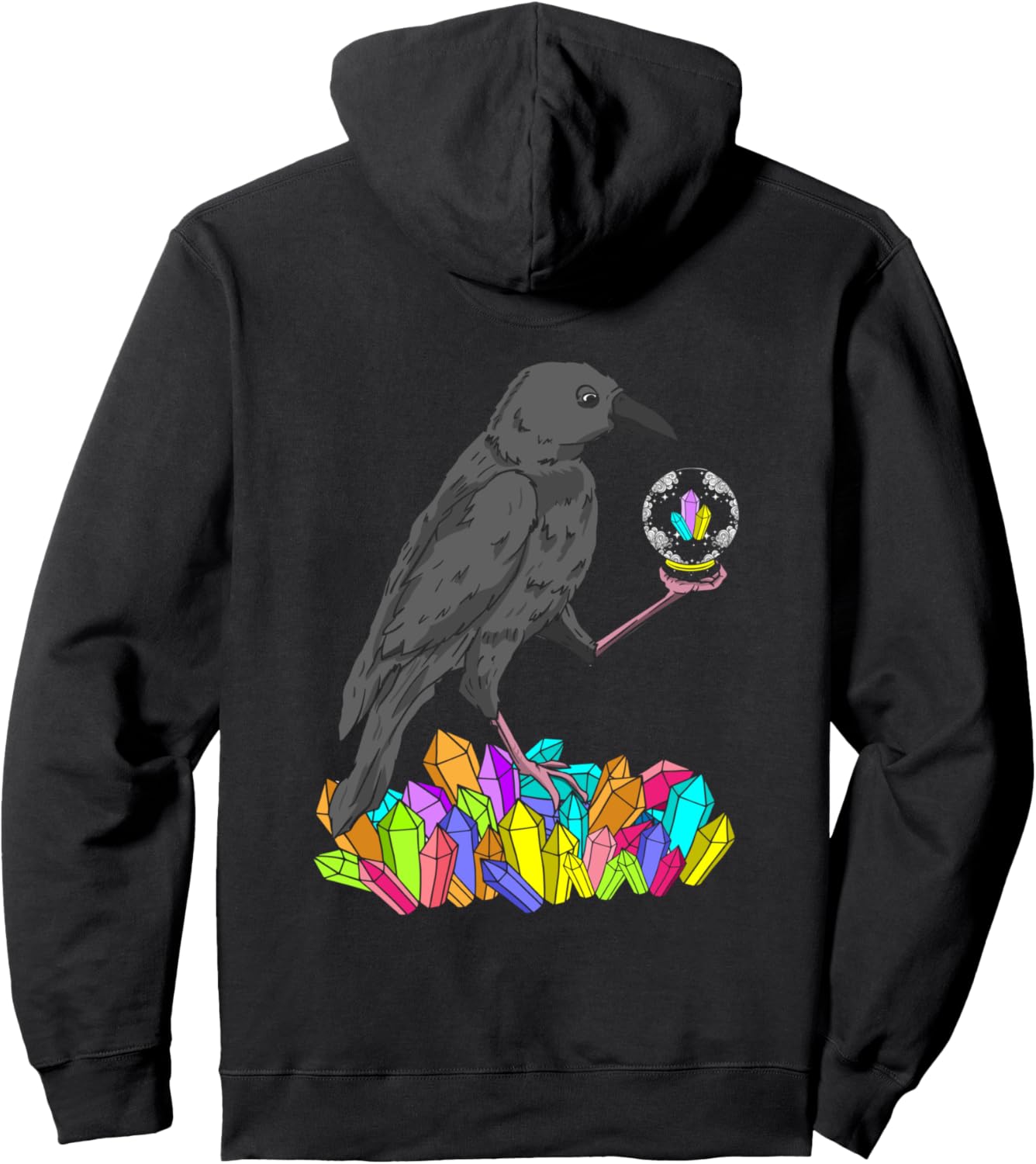 

Толстовка с капюшоном Crow Gypsy Divination Psychic Chakra Crystal Gift Gypsy Sweater By Crushretro, черный