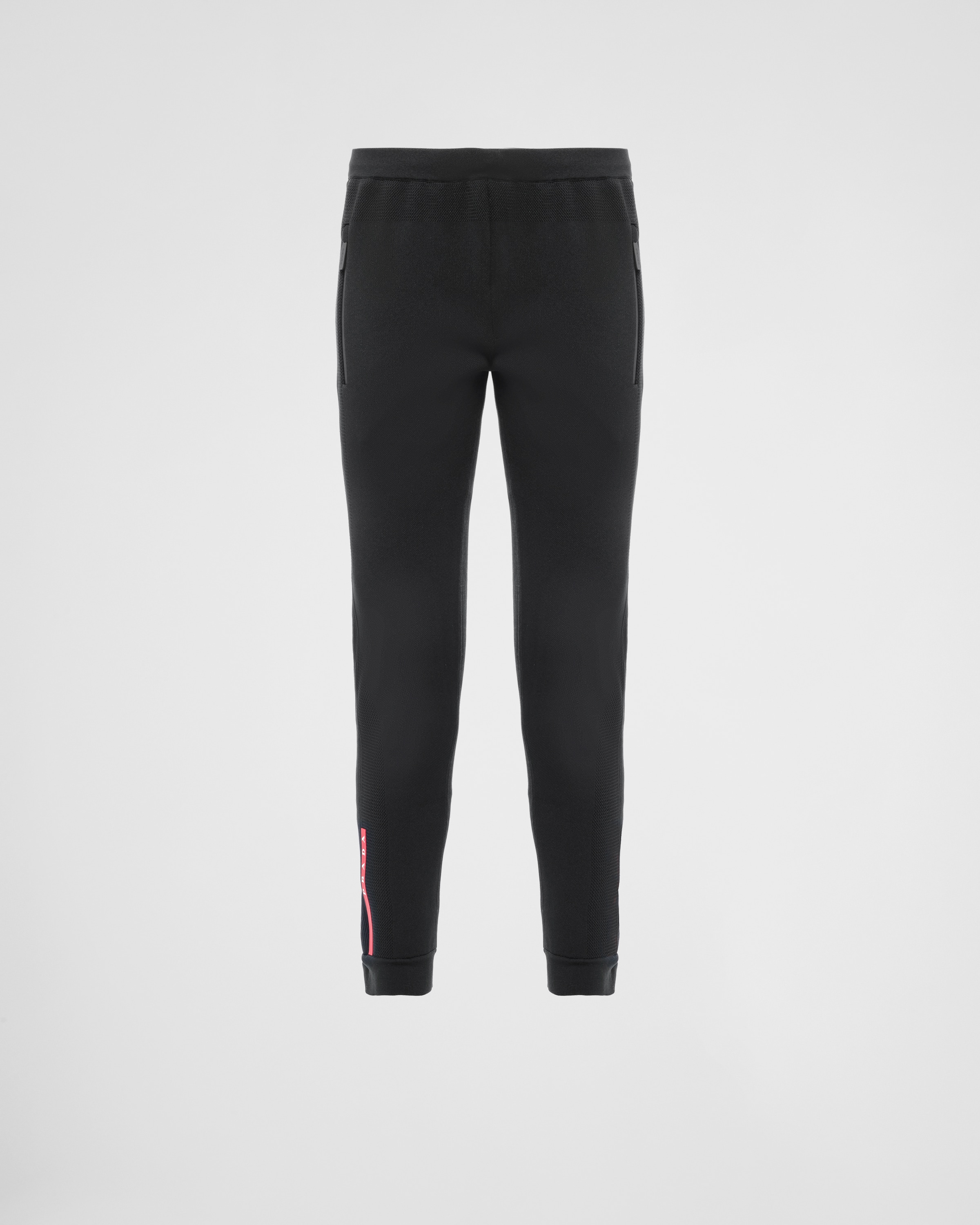 

Брюки из техно-пике Prada, черный