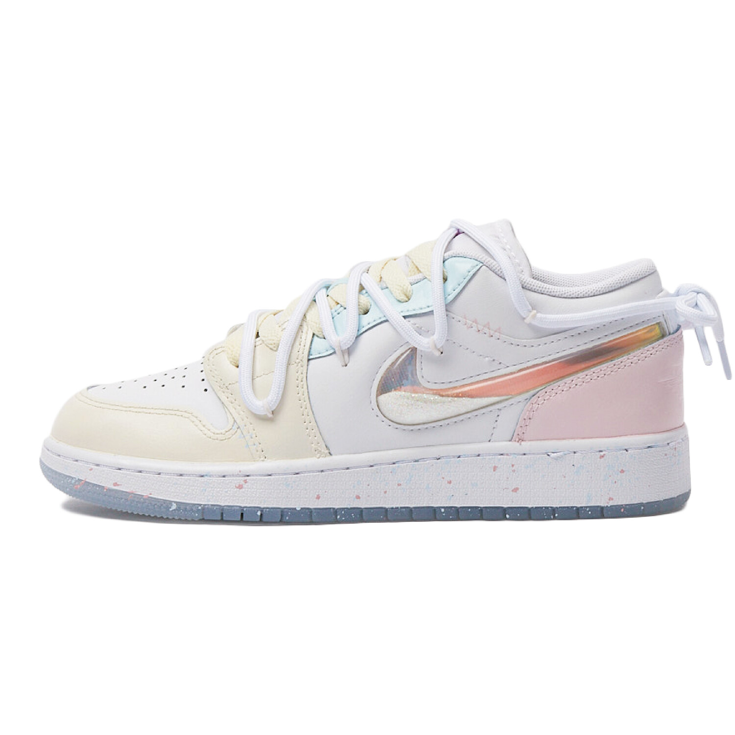 

Кроссовки Air Jordan 1 Vintage Basketball Shoes Women's Low-top White/pink/blue/yellow, светло-желтый