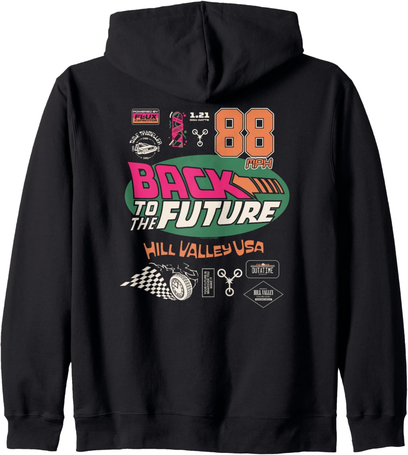

Худи на молнии «Назад в будущее» из Хилл-Вэлли, США Back To The Future, черный