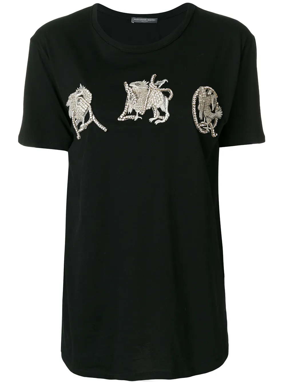 

Футболка с отделкой Alexander McQueen, черный