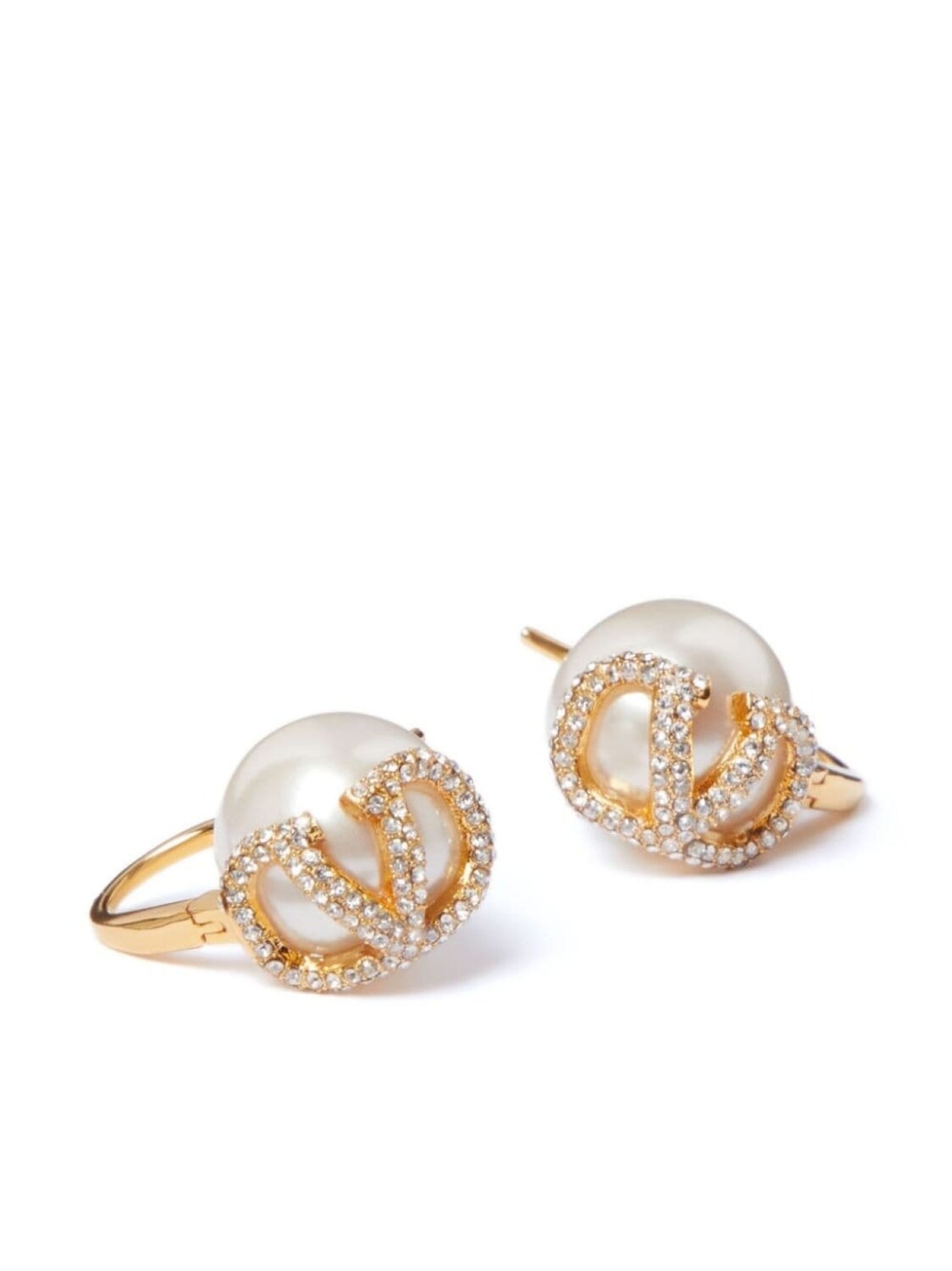 

Серьги с логотипом VLogo Signature и кристаллами Valentino Garavani, белый