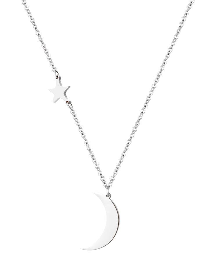 

Hey Happiness Подвеска в виде луны и звезды, нержавеющая сталь, серебристый цвет - (Д) 51-56 см