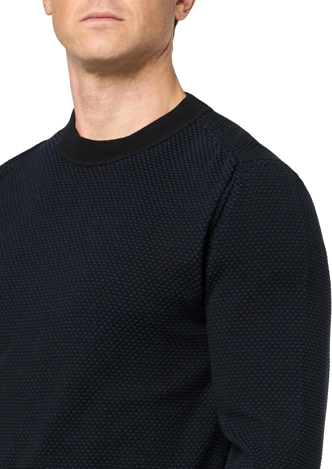 BOSS мужской свитер из хлопковой смеси Microstitch, Black Currant — фото 3