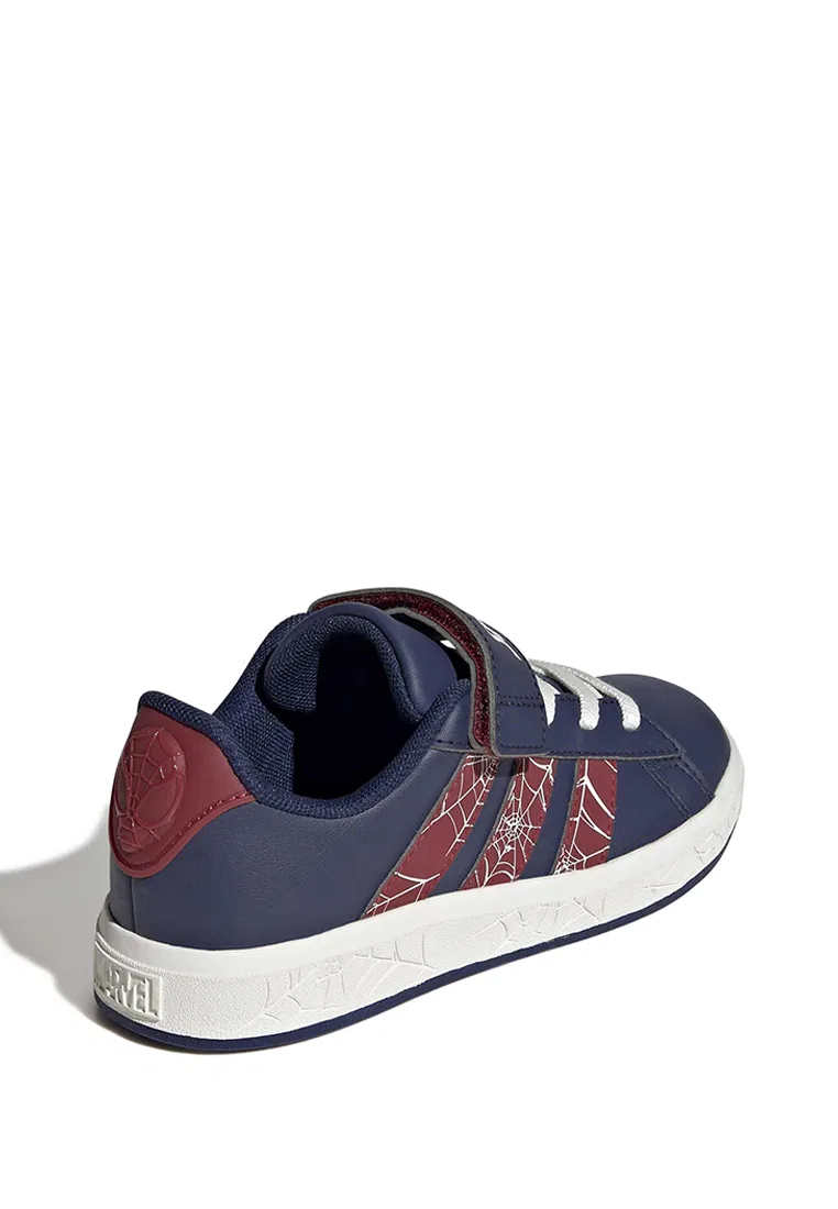 Кроссовки, коллаборация с Marvel Spider-Man, модель Grand Court, Adidas, темно-синий/темно-бордовый/кремовый — фото 3
