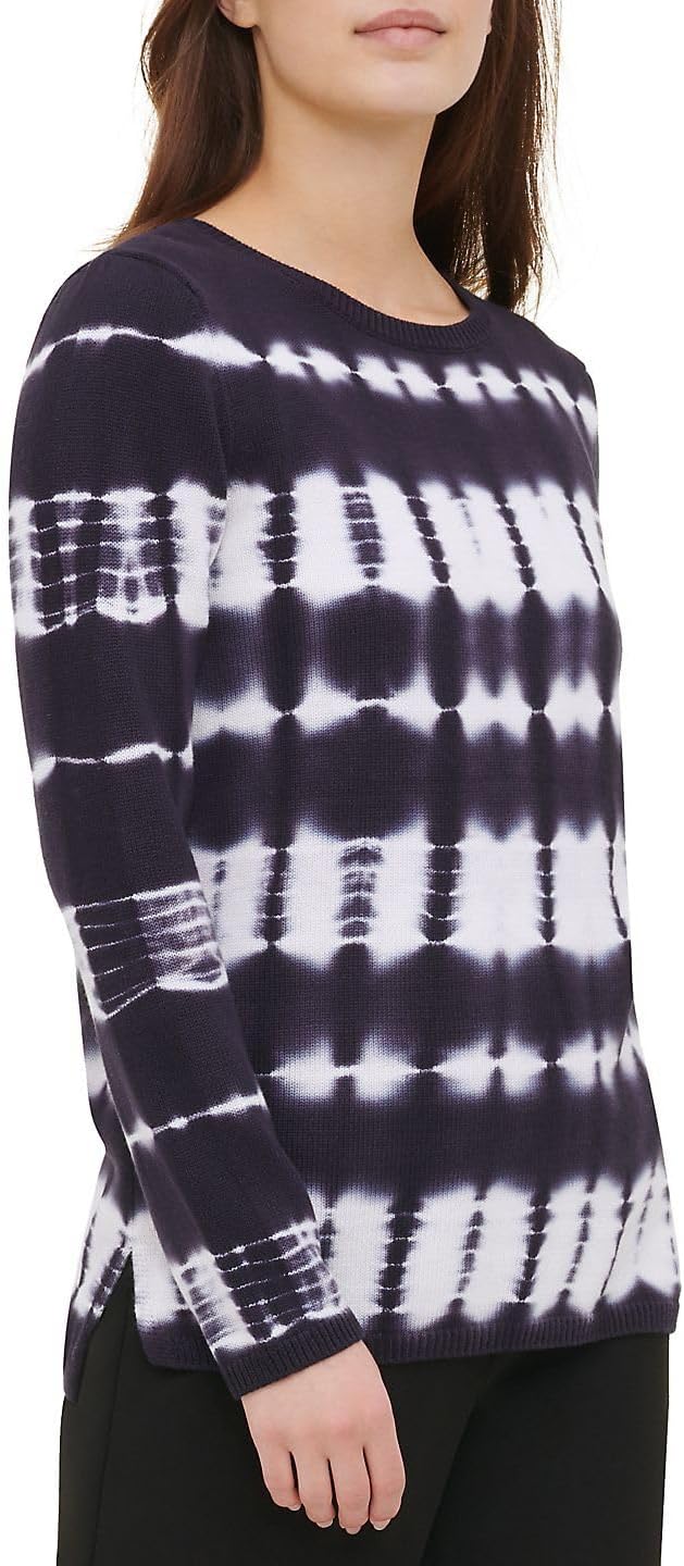 

Женский свитер Calvin Klein с принтом тай-дай и круглым вырезом, Navy