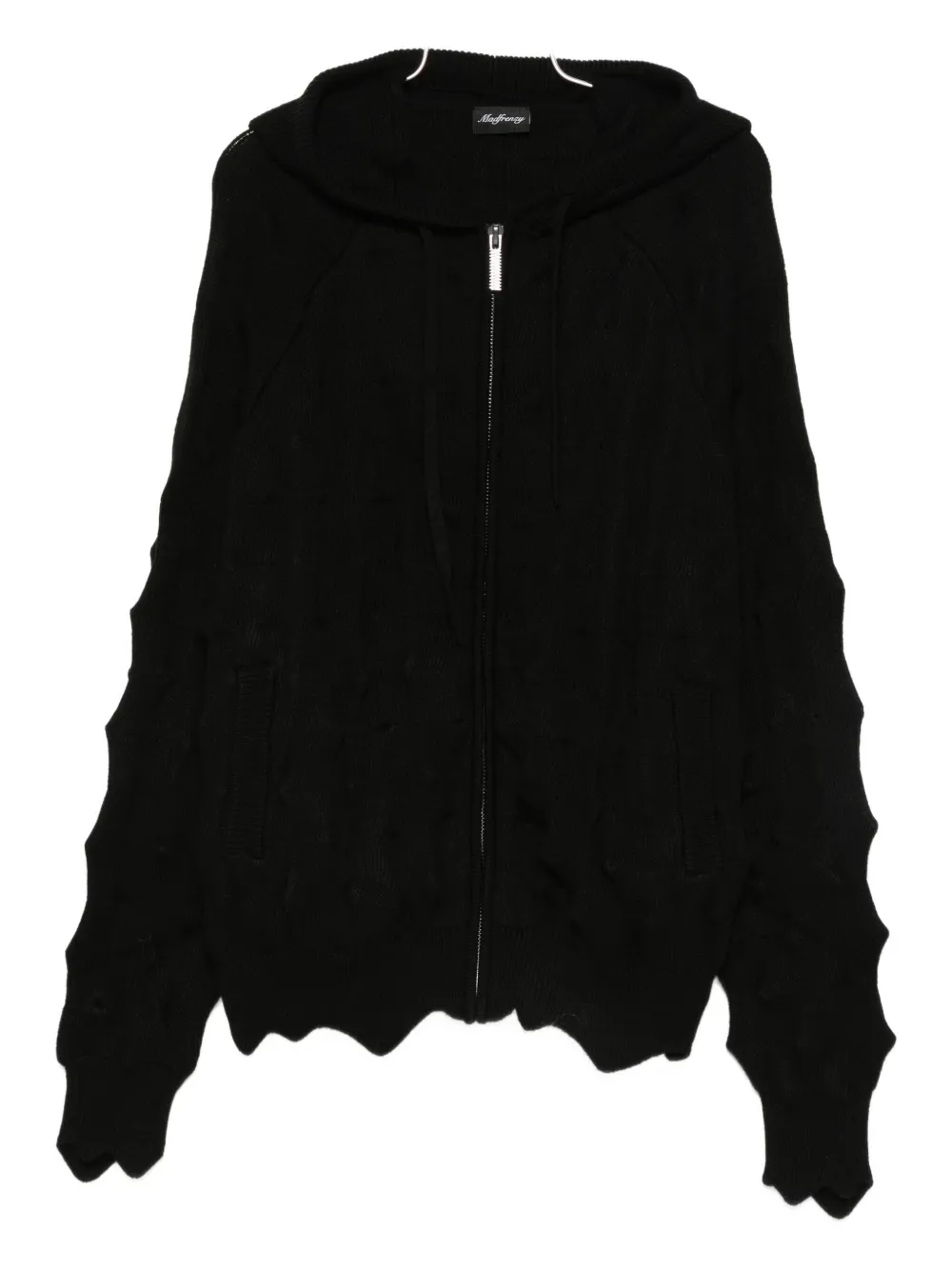 

Толстовка с капюшоном на молнии с шипами MADFRENZY, черный