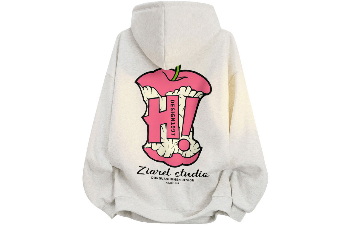 

Толстовка Unisex Hooded Moderate Heavyweight ZIAREL, белый heather серый