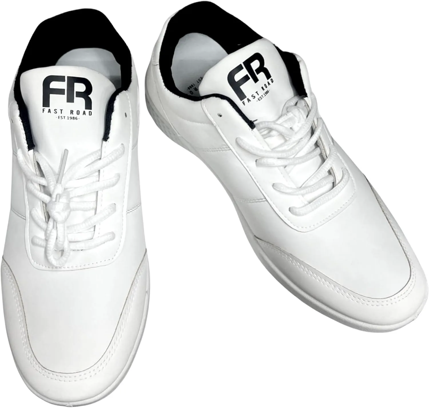Кроссовки Fast Road Dawn Leather Low Tops - безупречно белые с мягкой коричневой подкладкой, вечный стиль и комфорт для любого случая, размеры США 6.5-10 Generic, черно-белый — фото 3