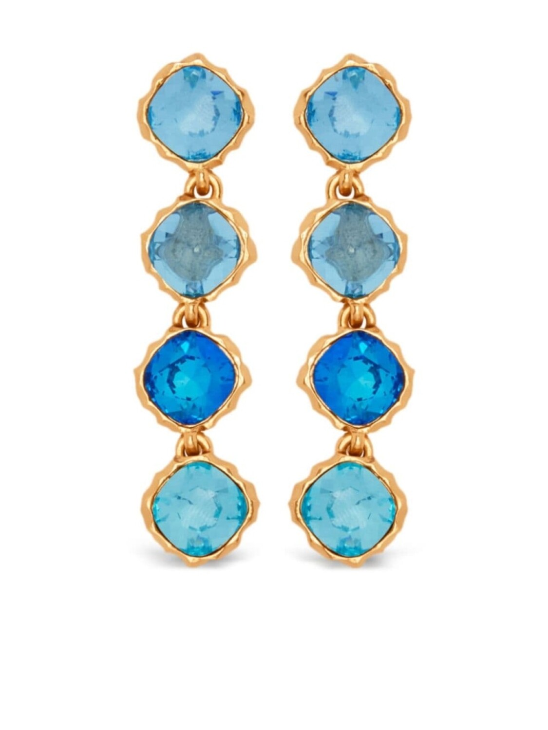 

Классические серьги, украшенные кристаллами Oscar de la Renta, синий