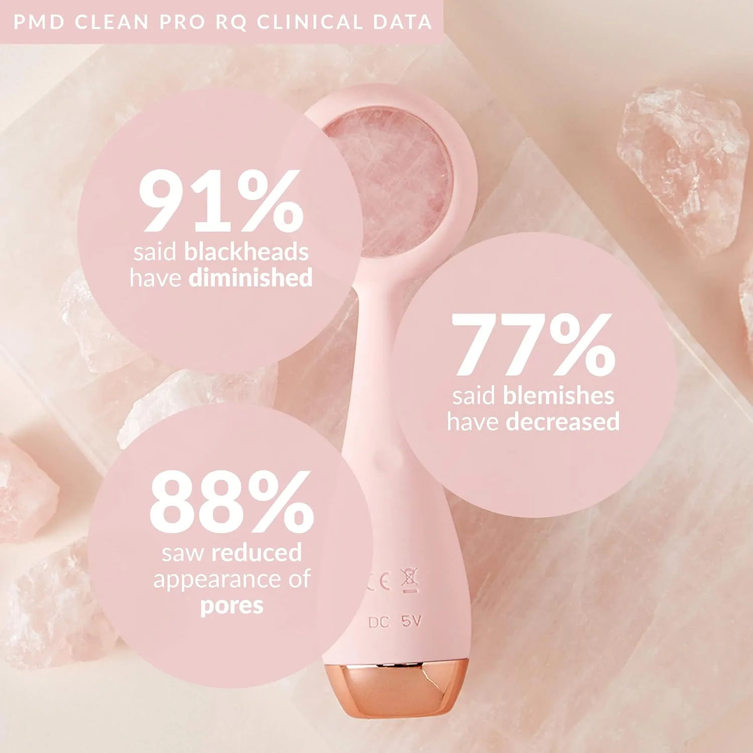 Clean Pro OB - Интеллектуальное устройство для очищения лица Pmd Beauty, Blush Rose Quartz + Starter — фото 3