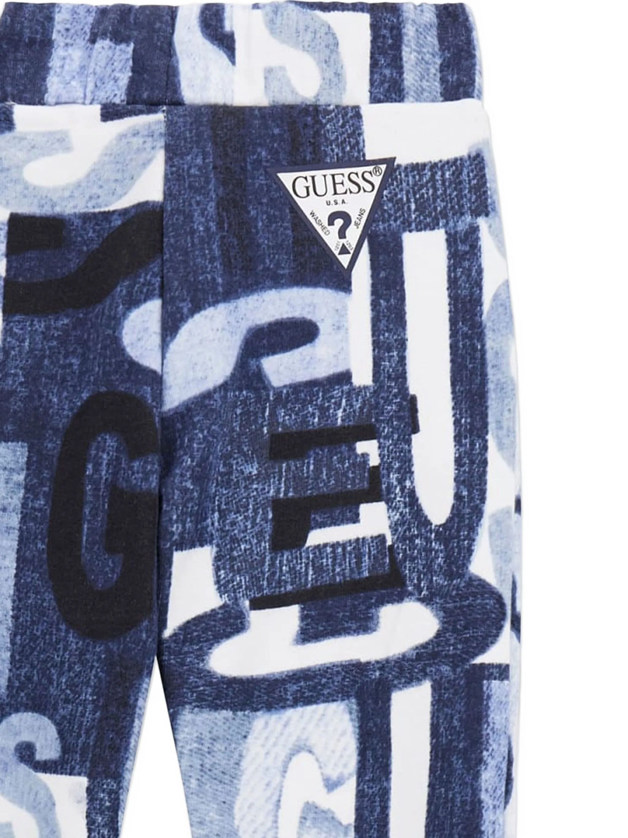 Брюки с кулиской и принтом в виде букв Guess Kids, синий — фото 2