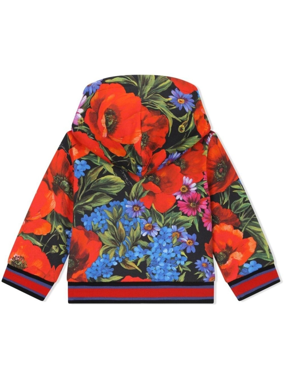 Dolce & Gabbana худи на молнии с цветочным принтом, красный — фото 2