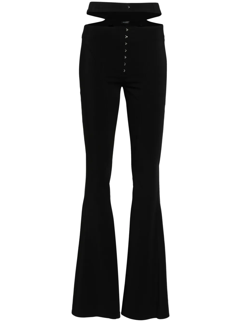 

Расклешенные брюки с вырезами Mugler, черный