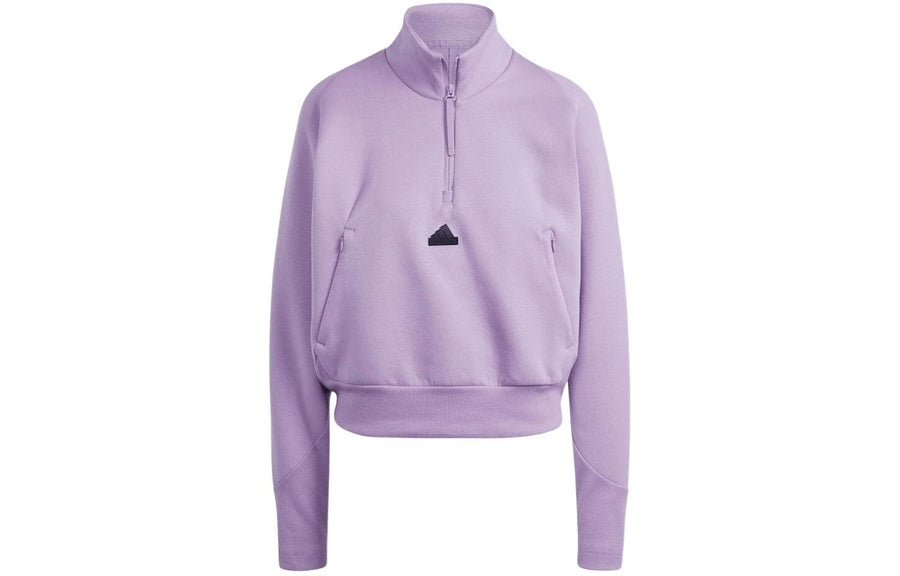 Куртка (WMNS) adidas ZNE Quarter-Zip Track Jacket Asia Sizing 'Purple', фиолетовый — фото 2