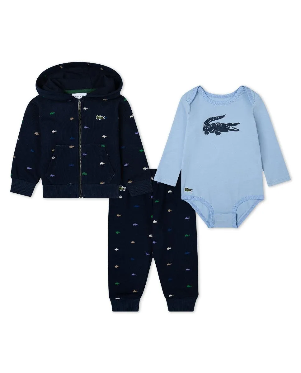 

Набор из 3 предметов с принтом Mon Premier унисекс из флиса Lacoste, синий