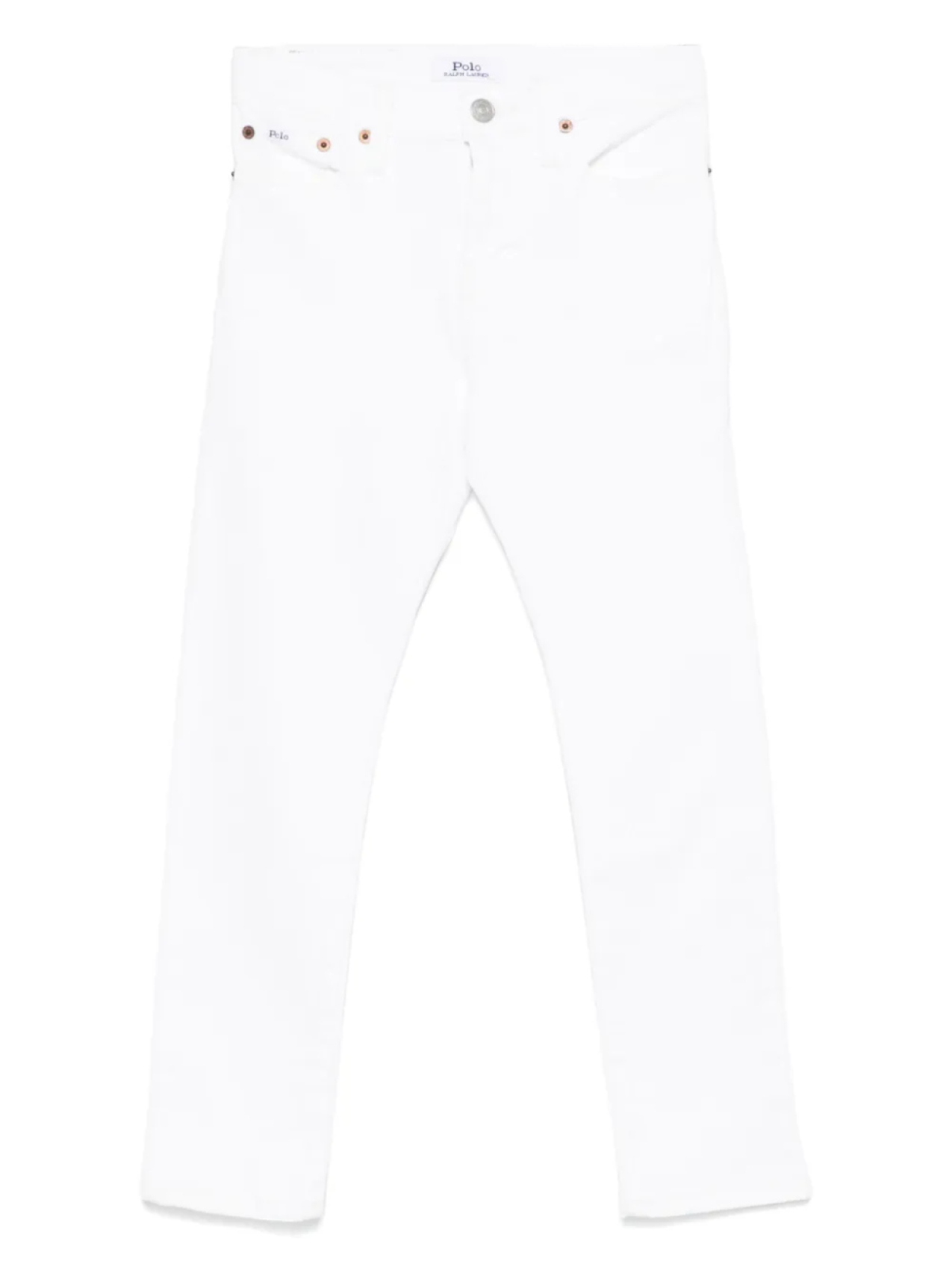 

POLO RALPH LAUREN KIDS джинсы с нашивкой-логотипом, белый