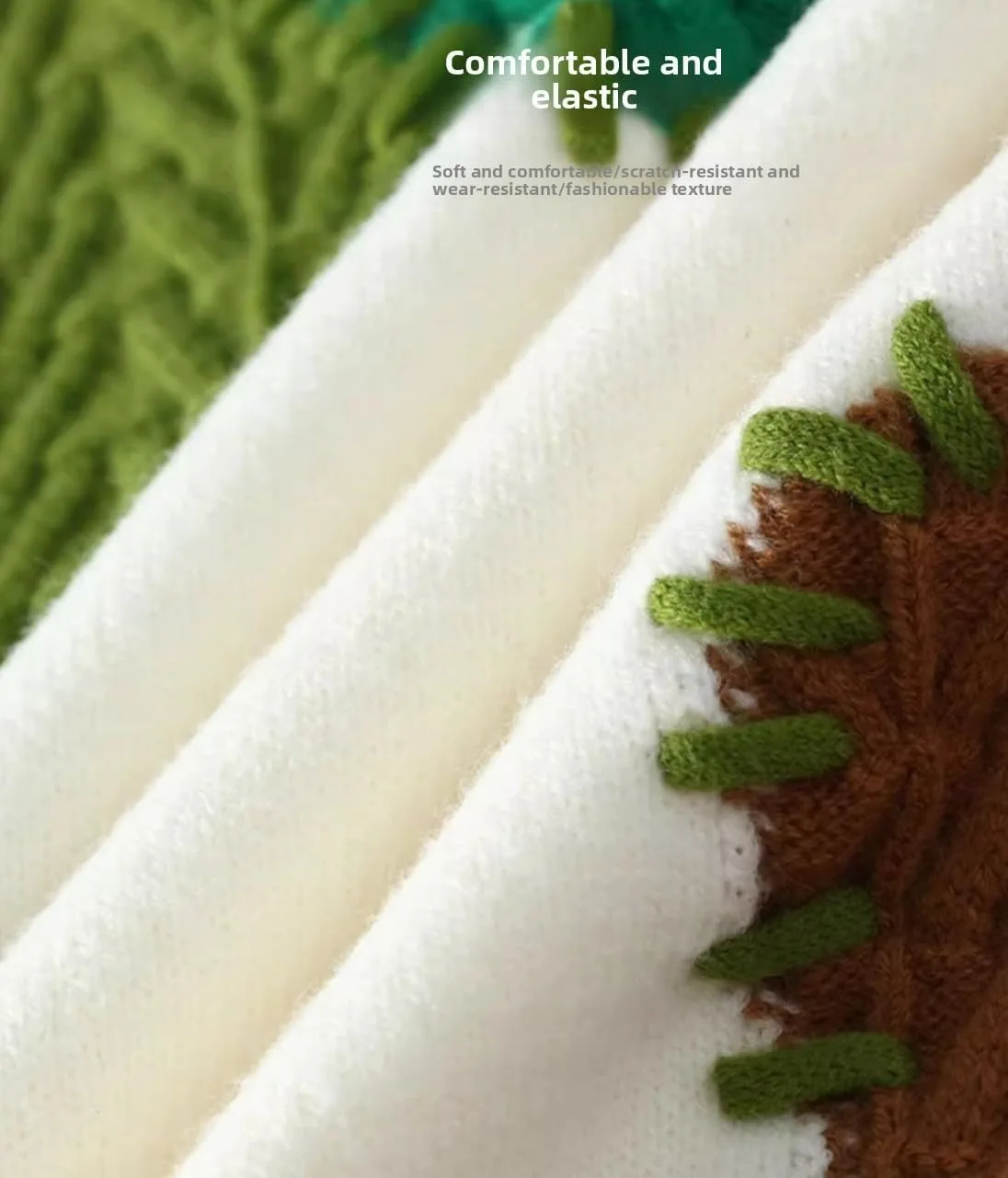 

Мужской свитер с цветными блоками и косой вязкой, зеленый, белый, коричневый, свободный крой QIQIWUBA