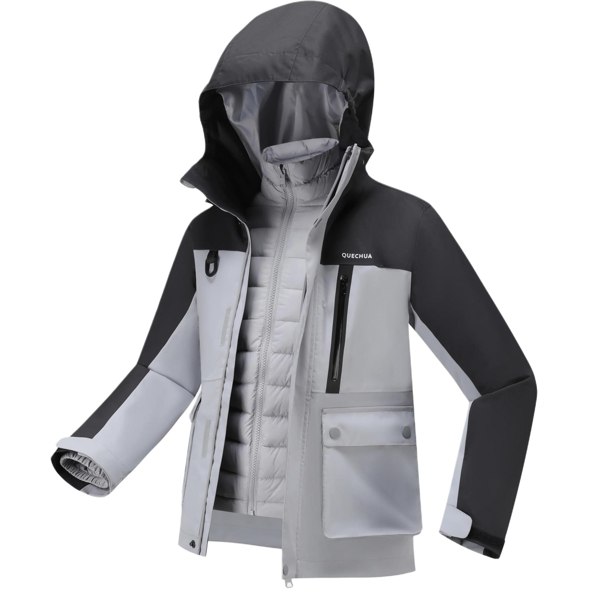 

Ветровка для начальной школы DECATHLON, Carbon Gray/Silver Gray