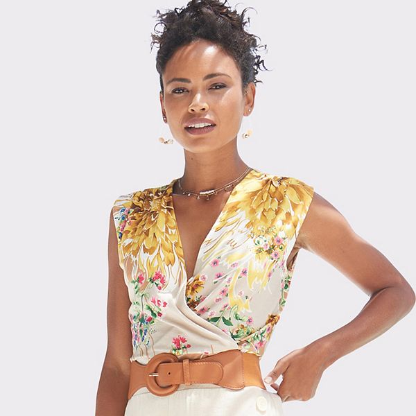 

Женский топ в стиле wrap Lascana, Sand Yellow