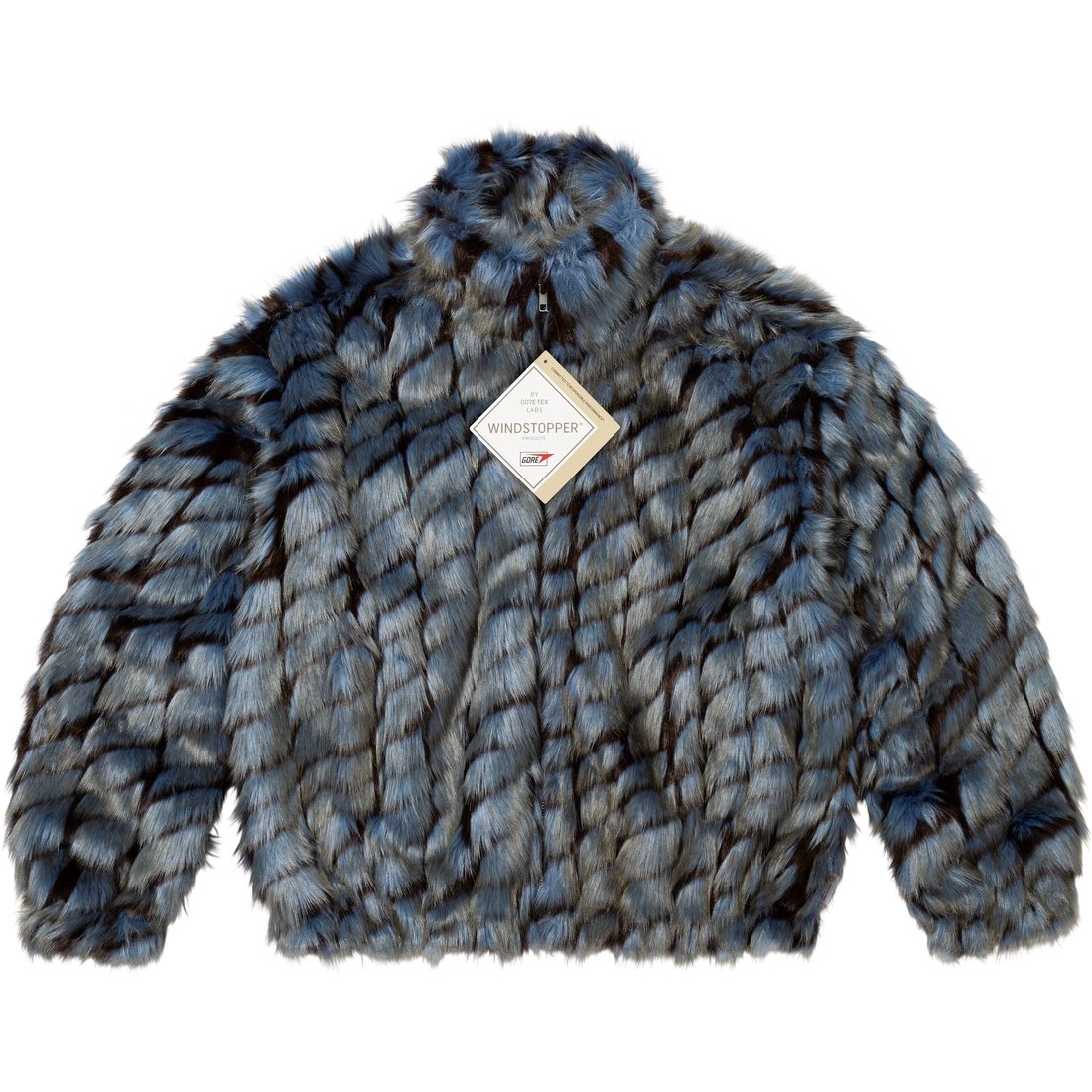 

Supreme Двухцветная ветрозащитная куртка с искусственным мехом, Blue