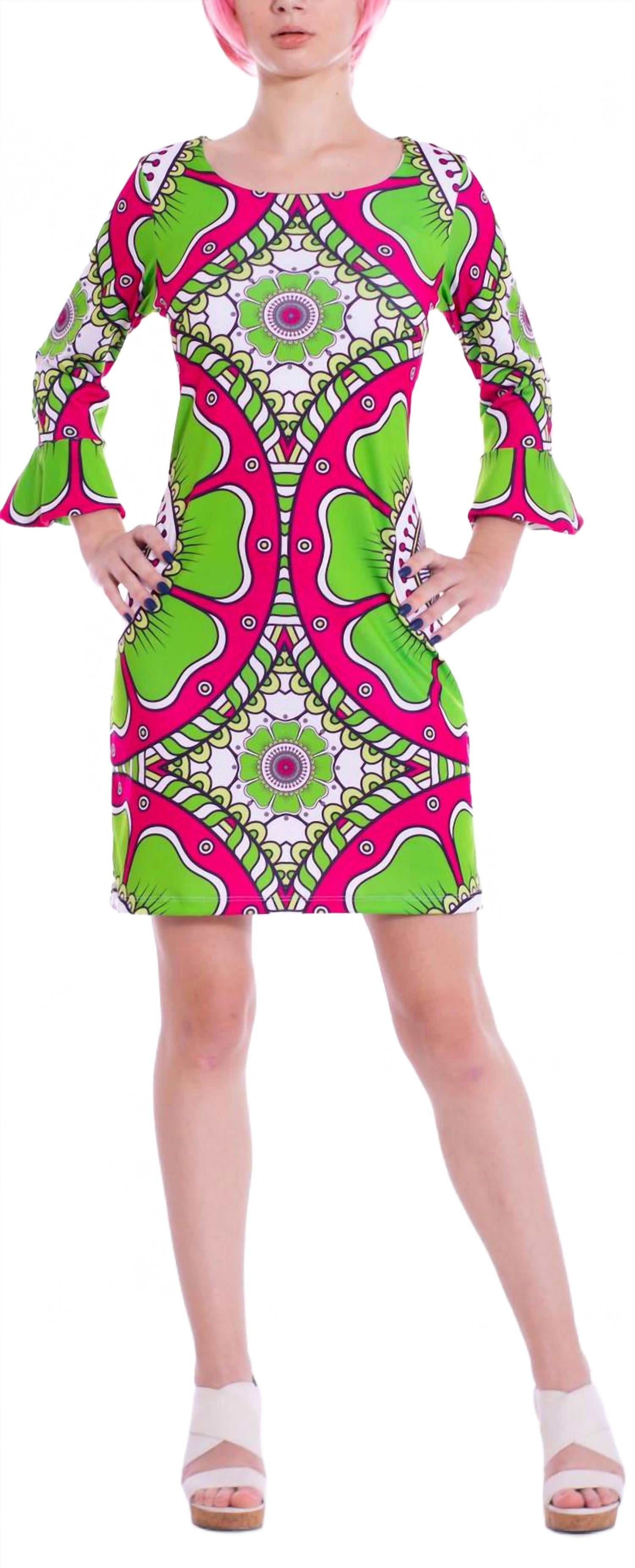 

Мини-платье Kayla цвета лаймового подсолнуха Michelle Parisou, Lime Green Sunflower