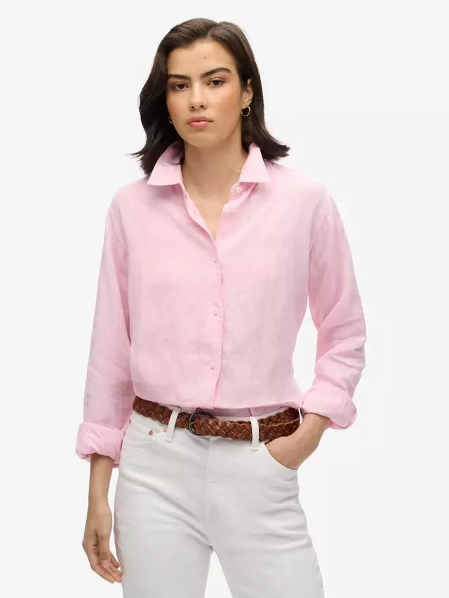 

Рубашка Superdry Casual Linen Boyfriend, цвет lilac/blush/pink