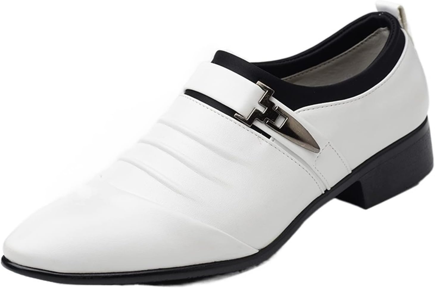 

Мужские туфли на каждый день Слипоны Лоферы Формальная офисная обувь Удобные повседневные мужские туфли с пряжкой Оксфорды Dagy, белый