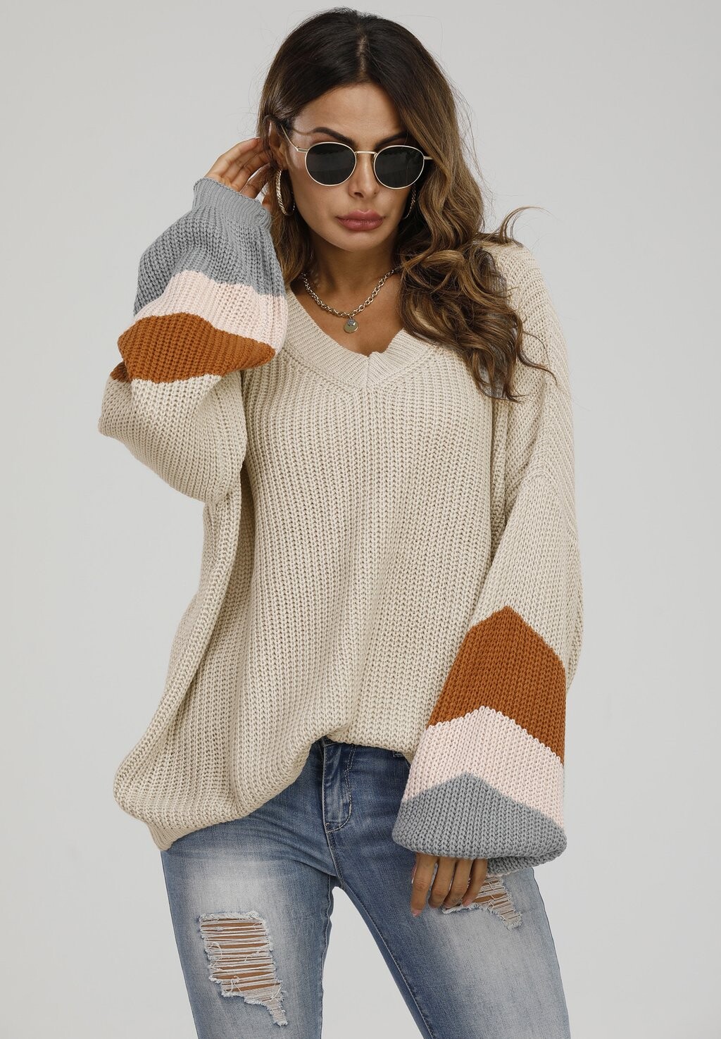 

Вязаный свитер V NECK RELAXED FS Collection, цвет beige