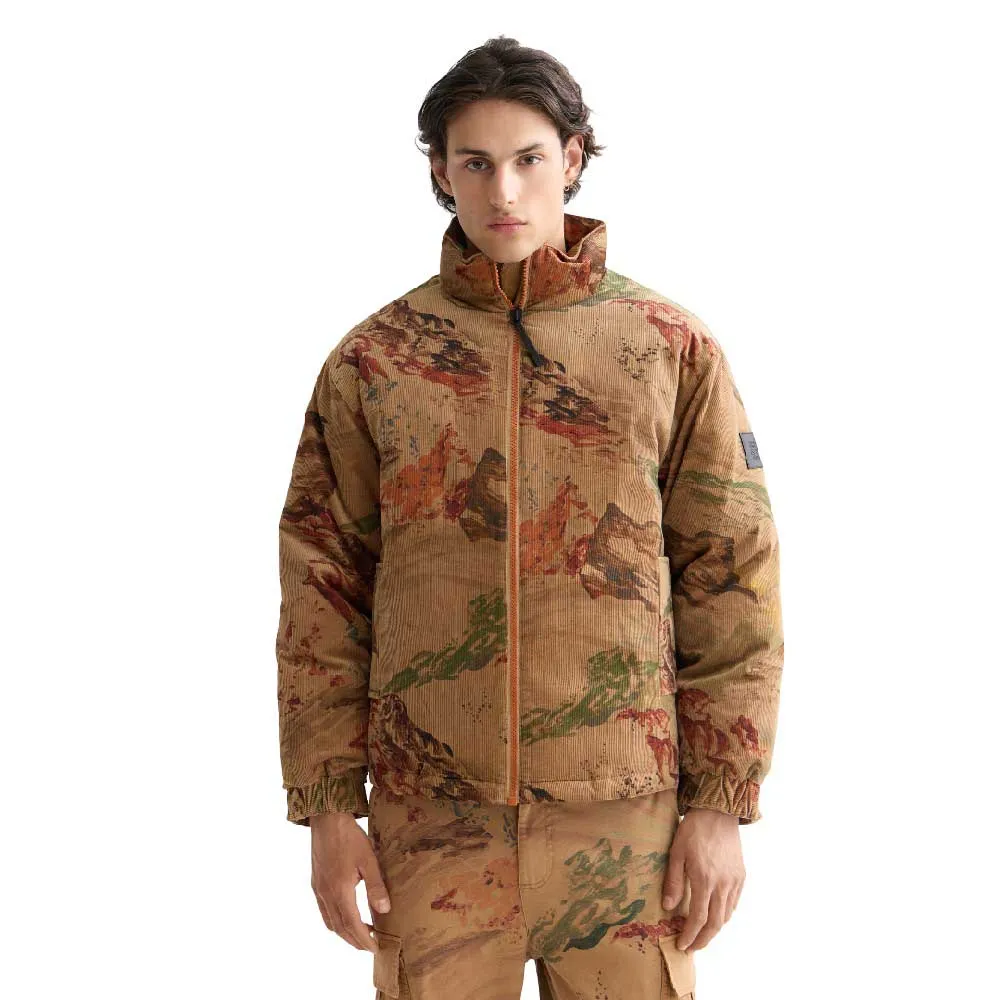 

Куртка Scotch & Soda Mountain Print Corduroy puffer, коричневый
