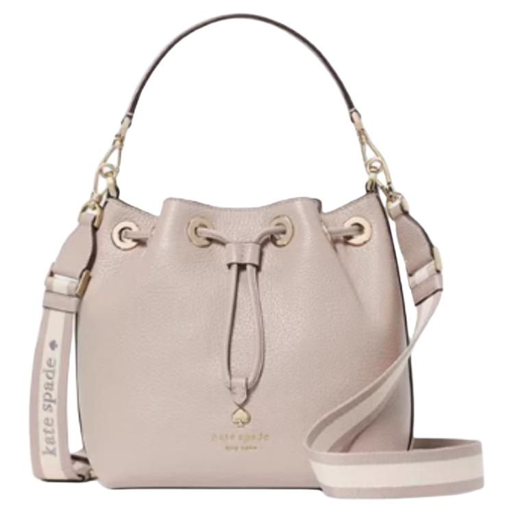 

Кожаная сумка-ведро из коровьей кожи, мини-женская сумка через плечо, удобная, серая Kate Spade, Basic Set (Bag+Dust Bag)