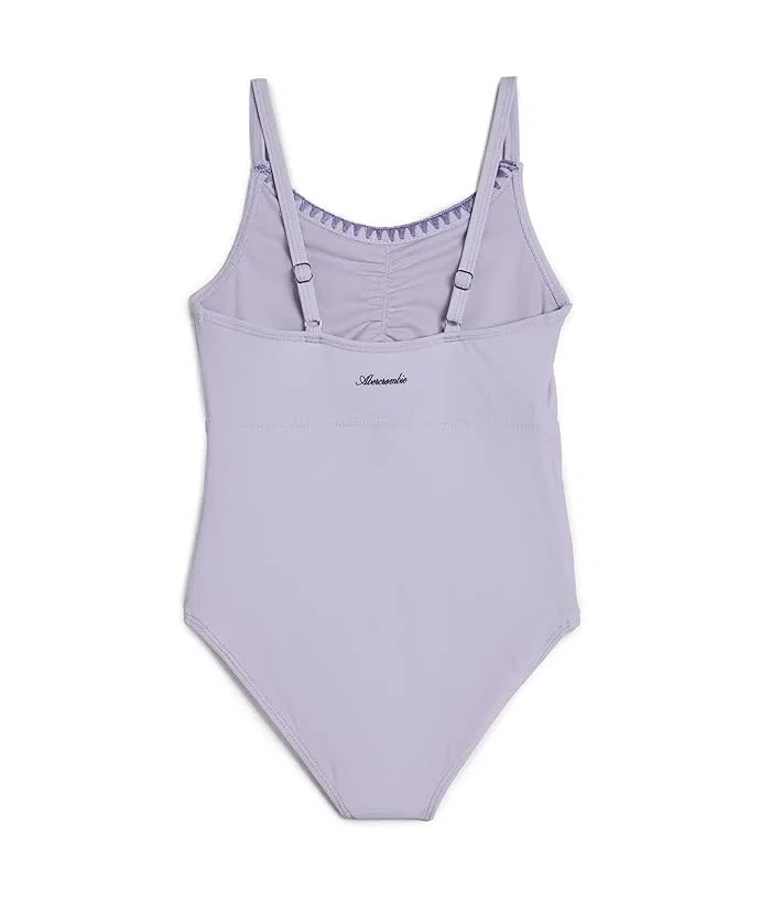 Купальник цельнокроеный Ruched Cutout One-Piece Swimsuit abercrombie kids, Orchid Petal — фото 2