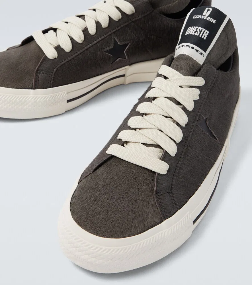 Кроссовки Converse из телячьей кожи Rick Owens, серый — фото 3