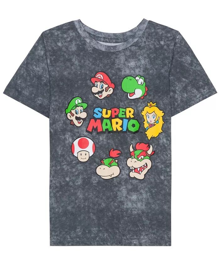 

Футболка с короткими рукавами и рисунком для маленьких мальчиков Mario Bros., серый