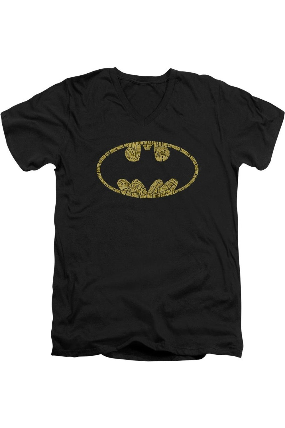

Футболка с коротким рукавом и V-образным вырезом для взрослых с логотипом Batman Word Gildan, черный