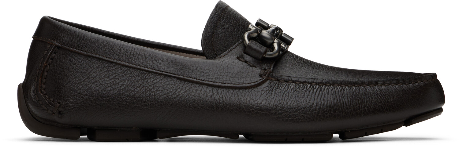

Мокасины для водителя с орнаментом Gancini Ferragamo, коричневый