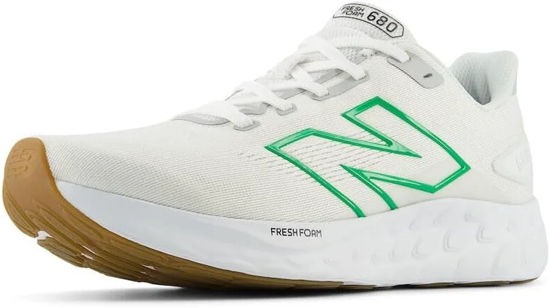 Мужские кроссовки New Balance Fresh Foam 680 V8, белый/серый/зеленый — фото 4