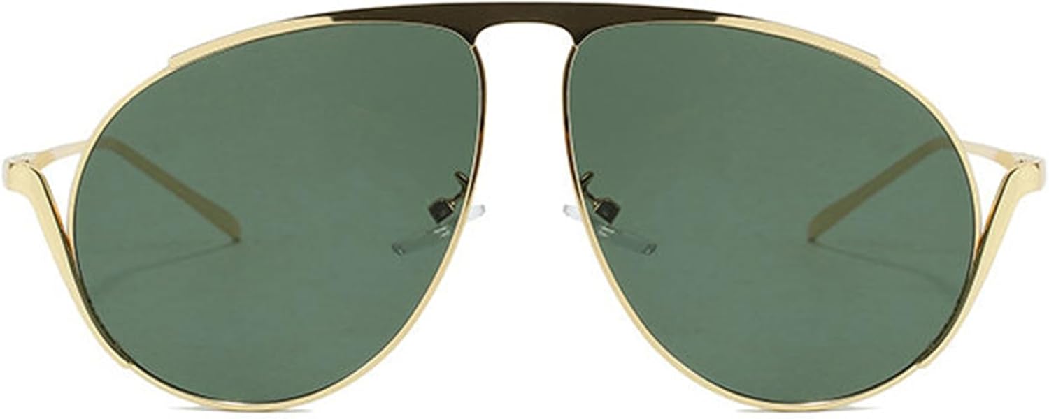 

Солнцезащитные очки Willochra Retro Gold Pilot для женщин и мужчин, модель 2025, металлические, необычные, увеличенного размера, в стиле 70-х, с градиентным черным покрытием, защита от ультрафиолета UV400, C5