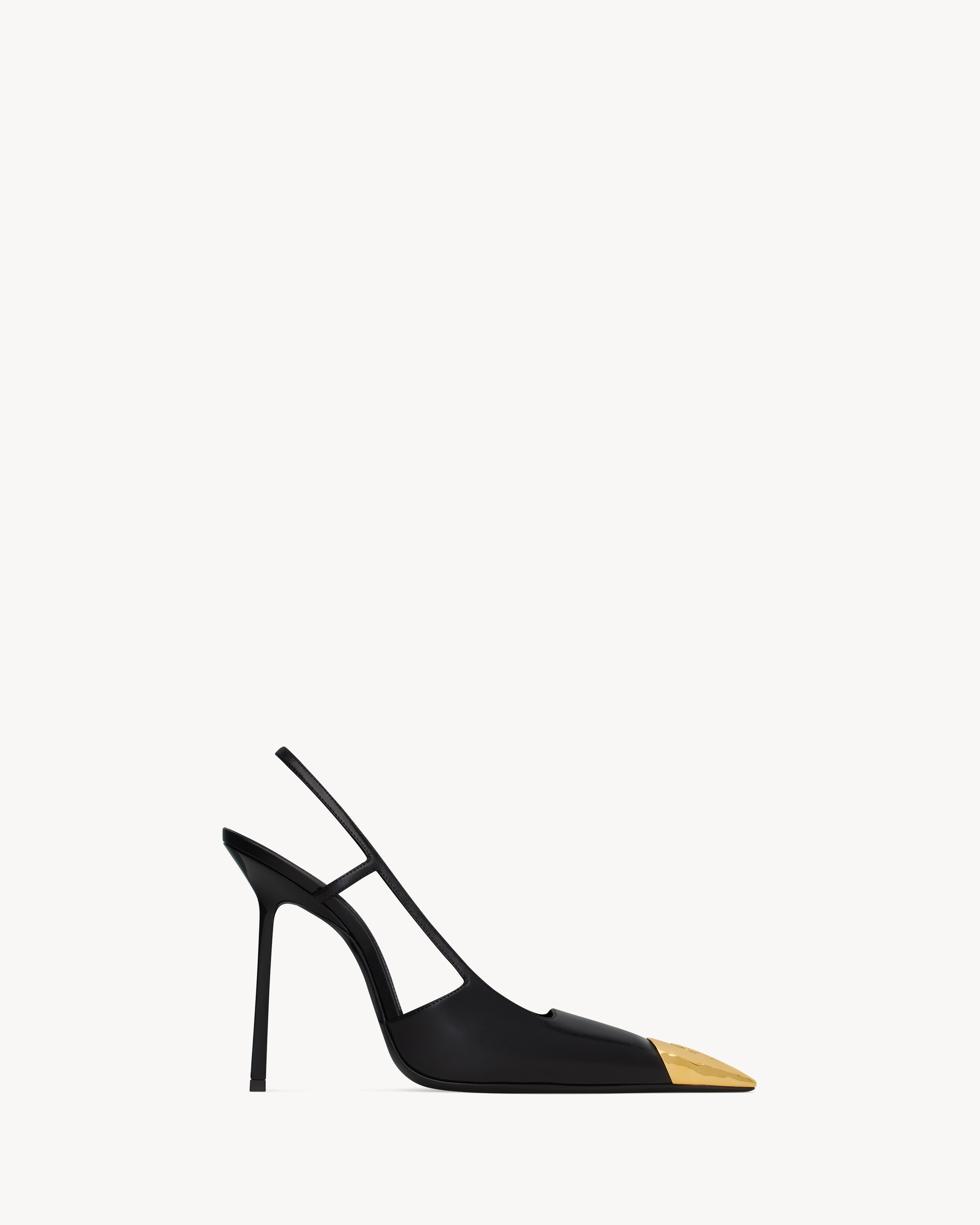 Туфли-лодочки JEANNE на ремешке из гладкой кожи Saint Laurent, черный