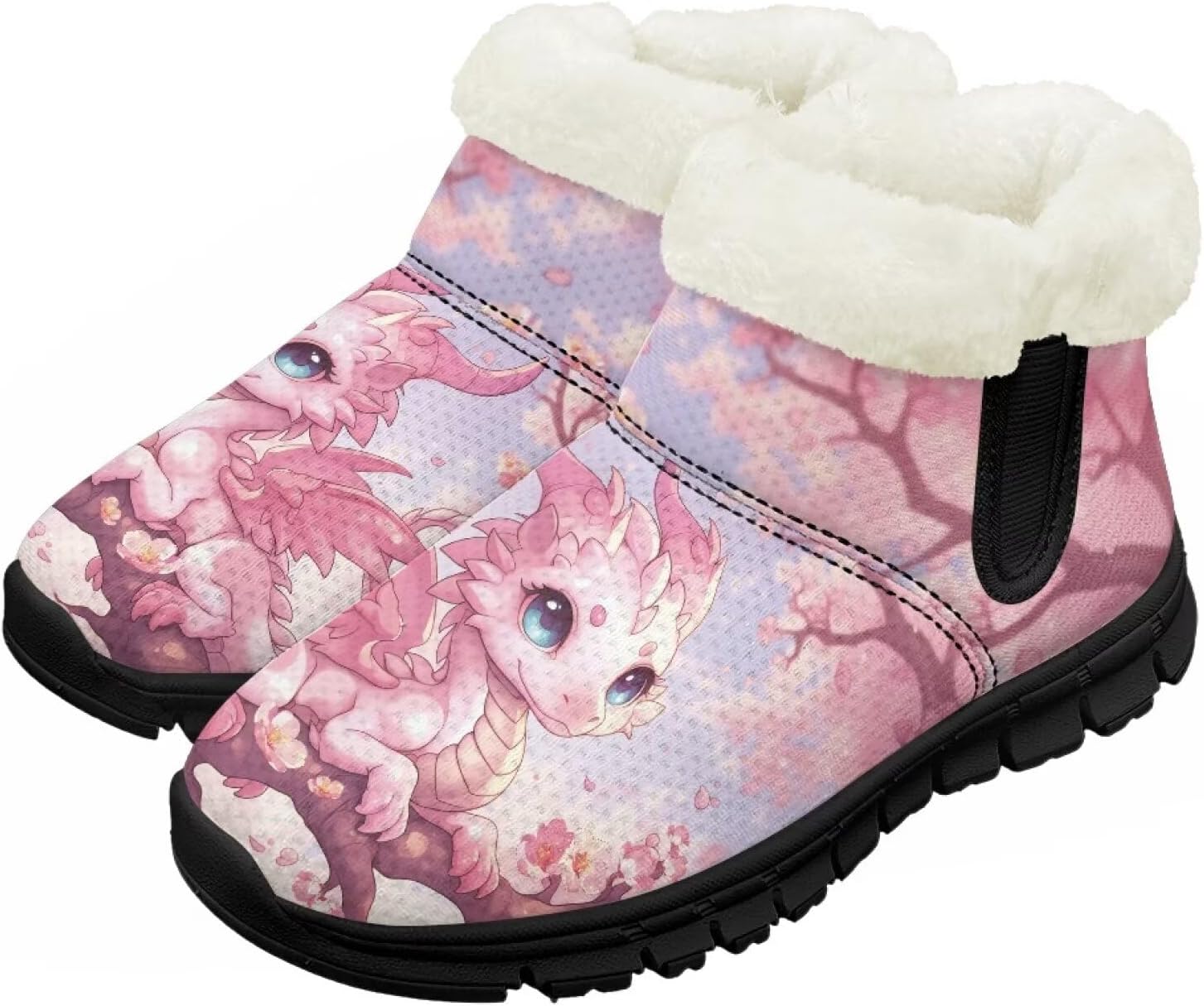 

Зимние обувь для мальчиков и девочек Chririnla, теплые слипоны-сапожки, удобная обувь для дома и улицы, легкие детские тапочки с мехом, розовый