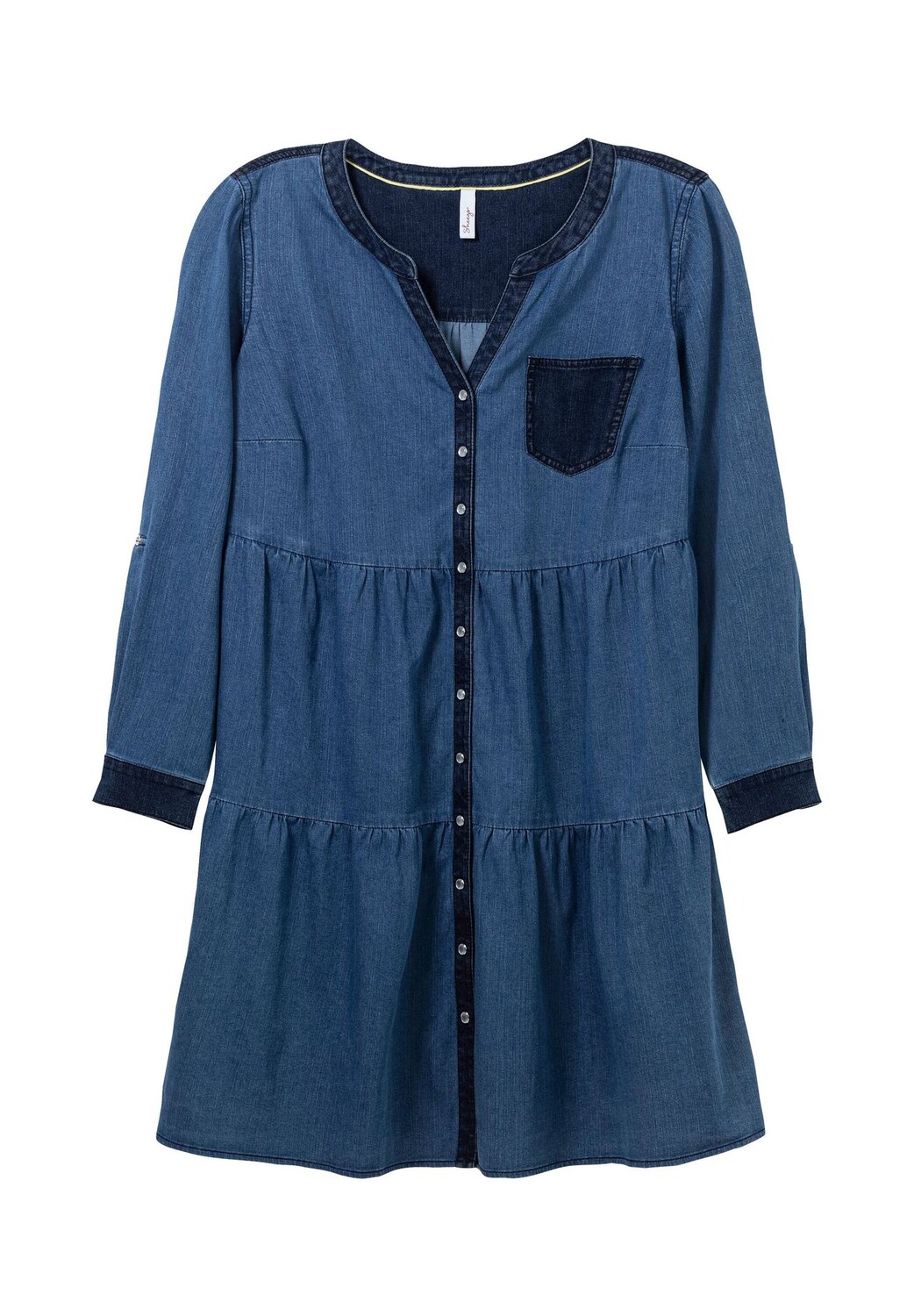 

Джинсовое платье А-силуэта с контрастными деталями sheego, цвет Blue Denim