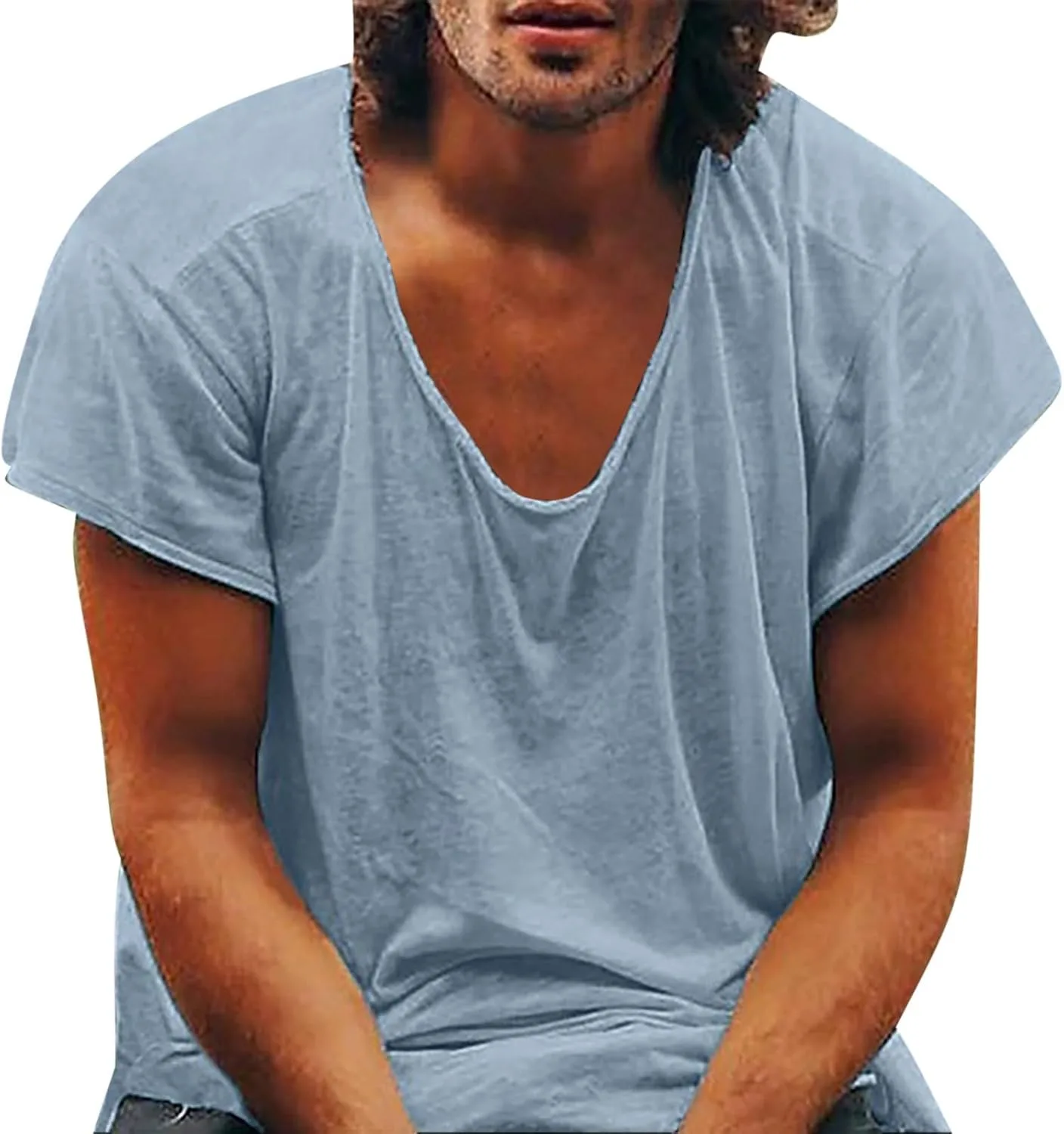 

Мужская футболка 100% Cotton Casual с круглым вырезом