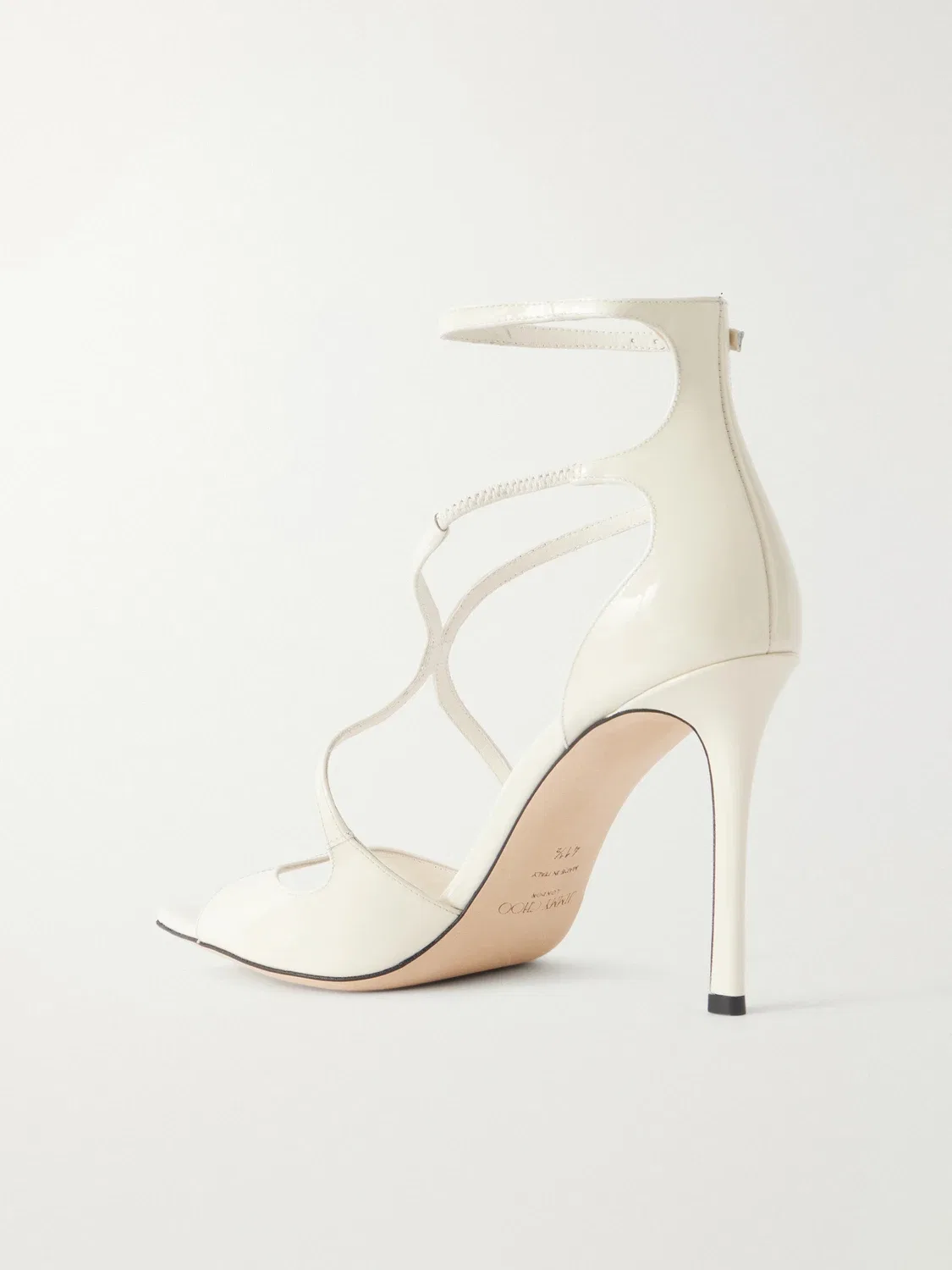 Сандалии Azia 95 из лакированной кожи JIMMY CHOO, бежевый — фото 3