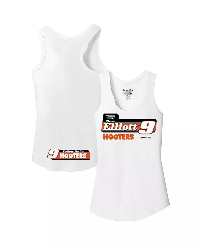 

Женская белая майка Chase Elliott Hooters Racer Back Hendrick Motorsports Team Collection, белый
