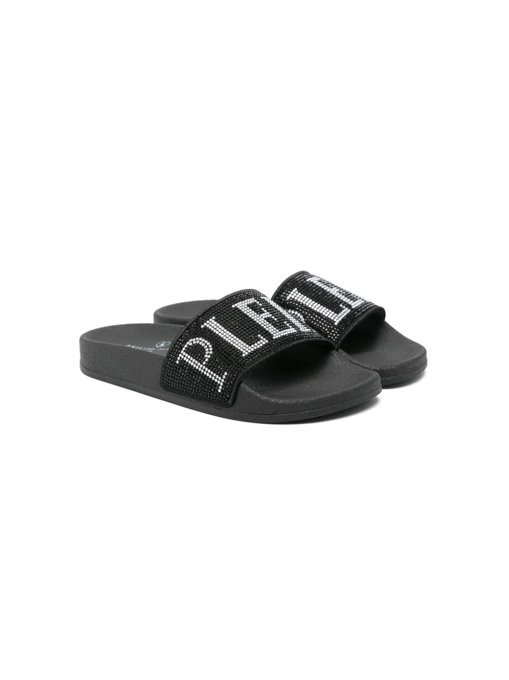 

Шлепанцы с кристаллами Philipp Plein Junior, черный