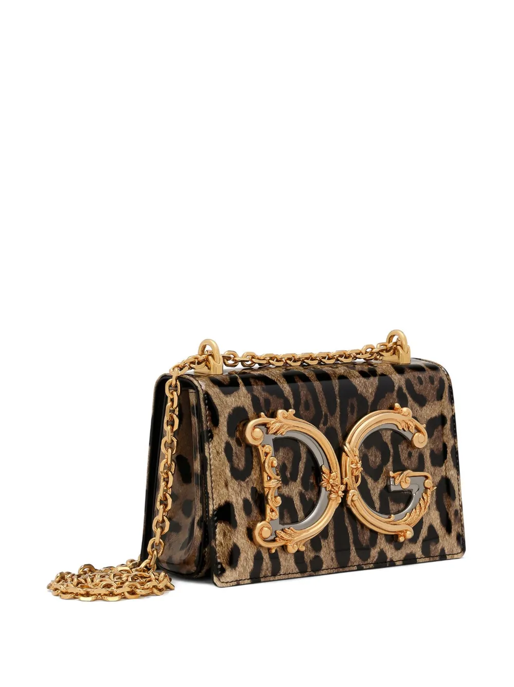 Сумка через плечо DG Girls с леопардовым принтом DOLCE & GABBANA, черный — фото 4