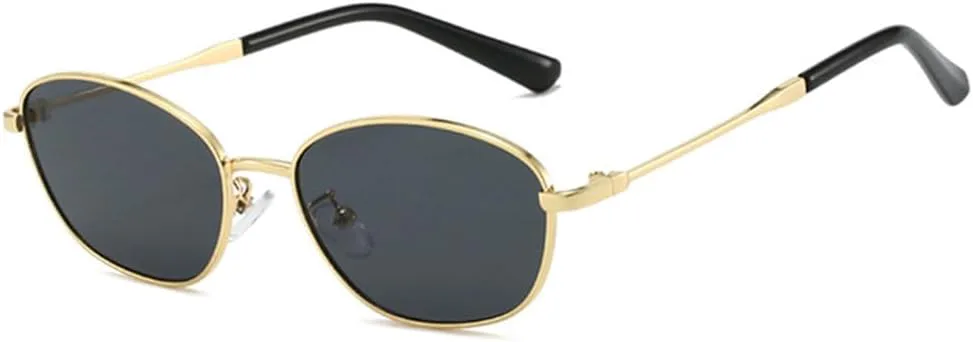 

Солнцезащитные очки UV400 с металлическим градиентом "кошачий глаз" для женщин и мужчин, для бега и занятий спортом на открытом воздухе UYPTK, Golden Grey